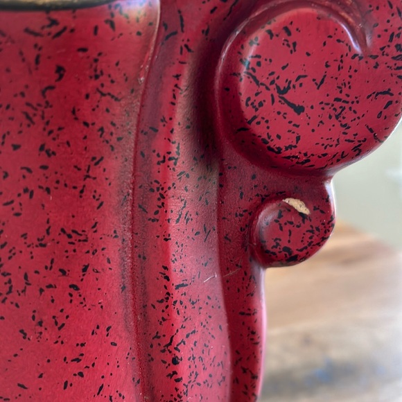 Elegant Red Floral Ceramic Planter - Picture 7 of 9